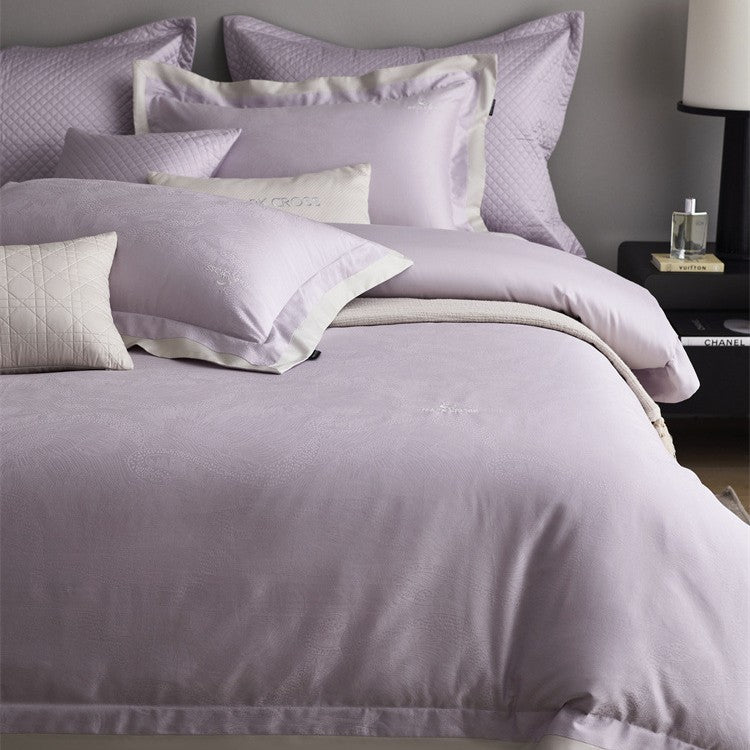 Premium Bettbezug-Set mit dezenter Jacquard-Struktur und Zierband Brehn