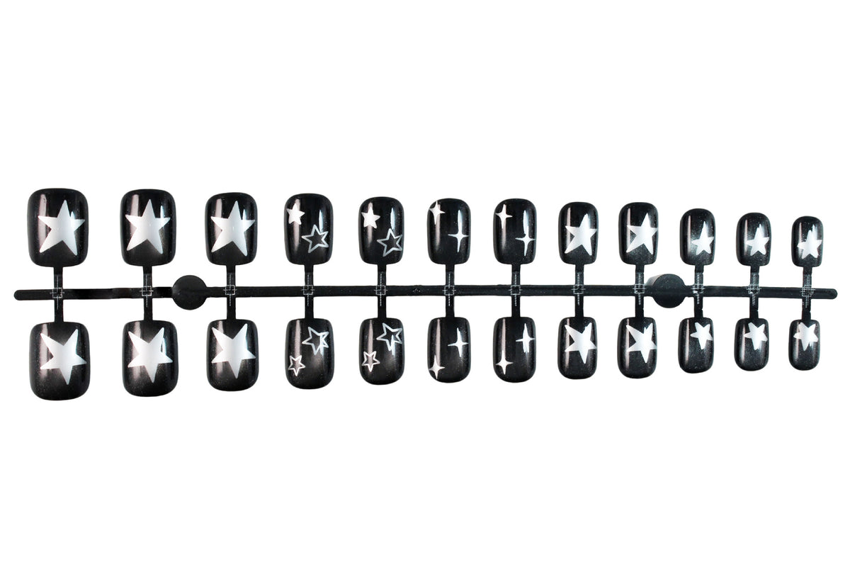 Kunstnagelset mit elegantem Sternen-Design Brehn