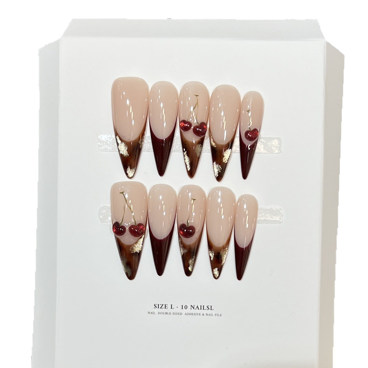 Künstlerisches Floral Design Stiletto Druck-Nagelset Brehn