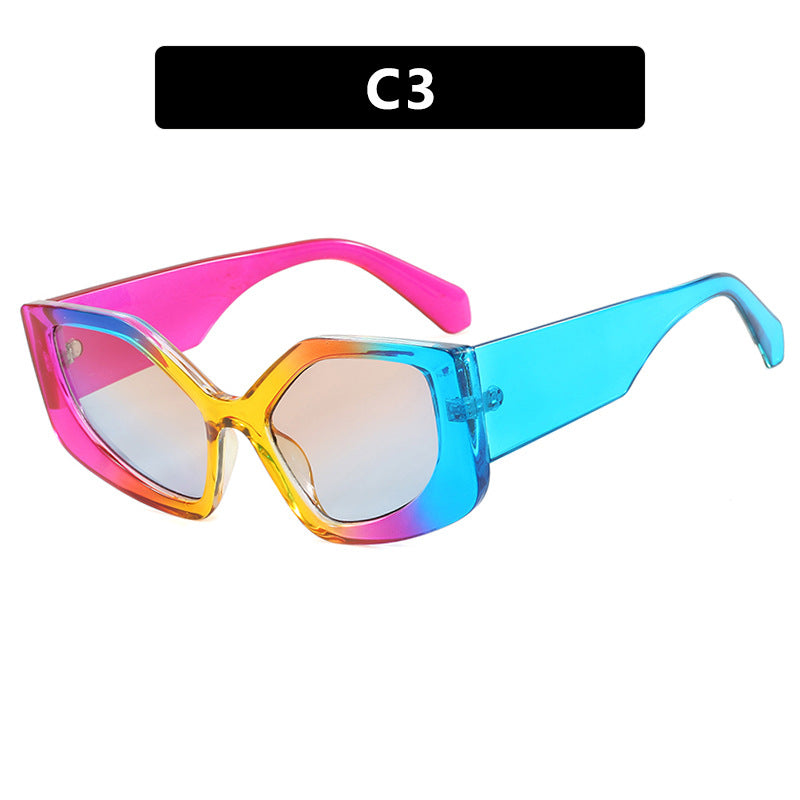 Damen auffällige Sonnenbrille mit oversized Design und modischem Farbverlauf Brehn