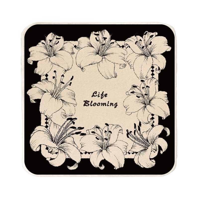 Floral Microfiber Square Face Towel with Artistic Lily Print