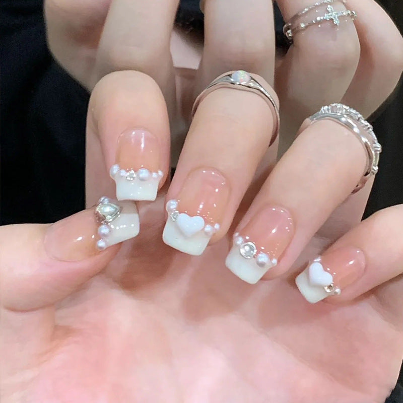 Künstlerisches Press-On-Nagelset mit glitzernden Sternakzenten Brehn