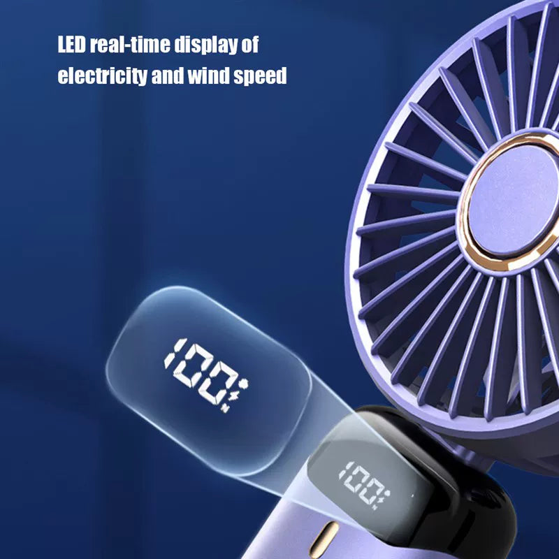 Unisex Einheitsgröße faltbarer wiederaufladbarer Handventilator mit LED-Batteriestatusanzeige und abnehmbarer Ladestation Brehn