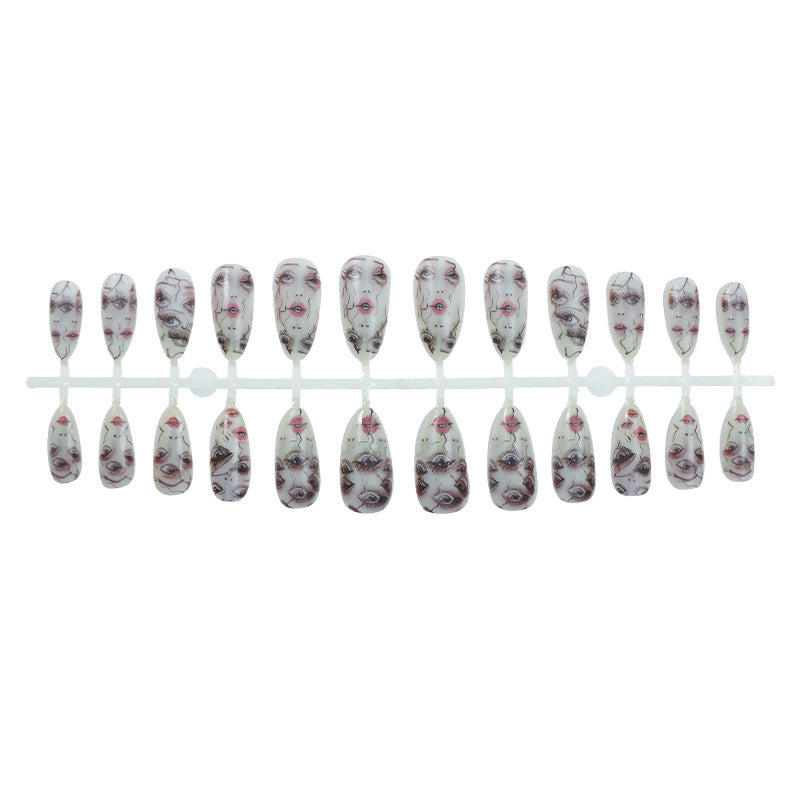 Kunstnagelset mit einzigartigen Gesichtsdesigns Brehn