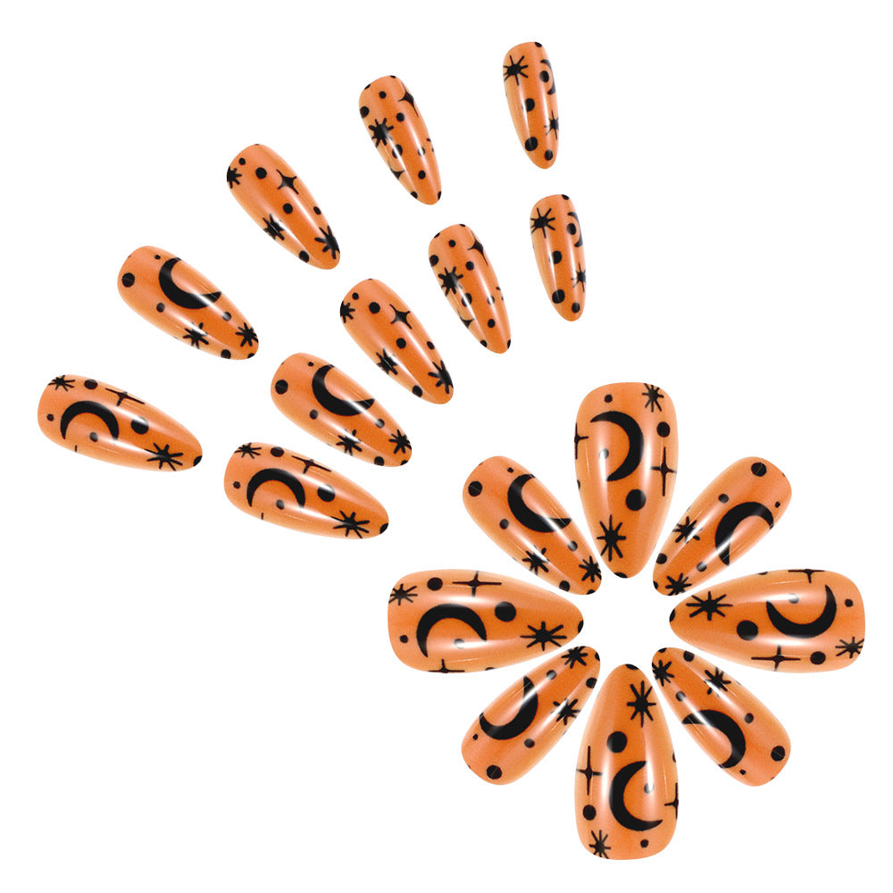 Künstlerisches Press-On Nagelset mit kosmischem Design Brehn