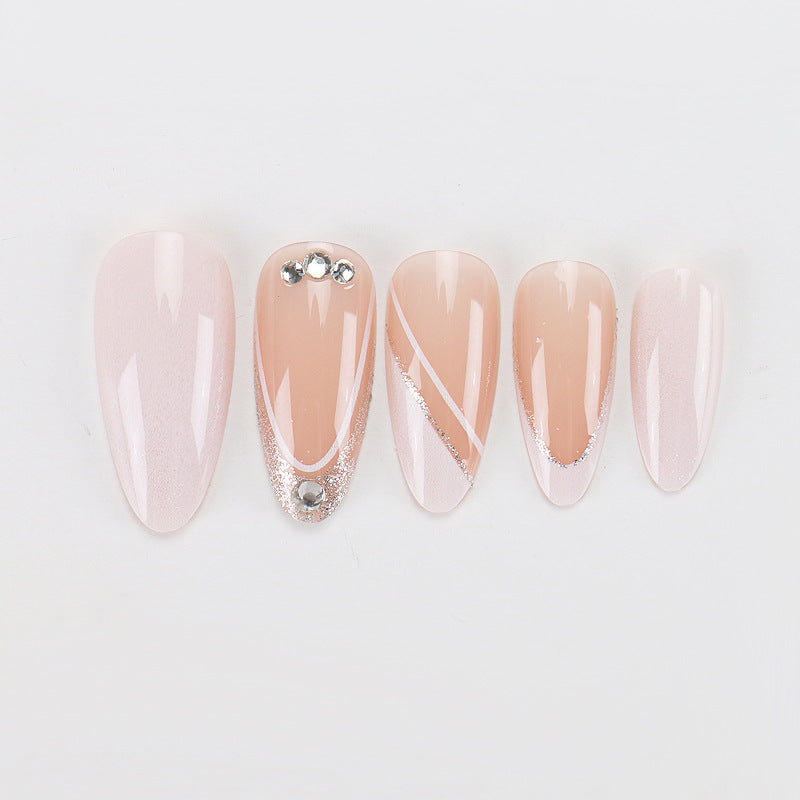 Elegante Stiletto Press-On-Nagel Set mit Strass-Akzenten Brehn