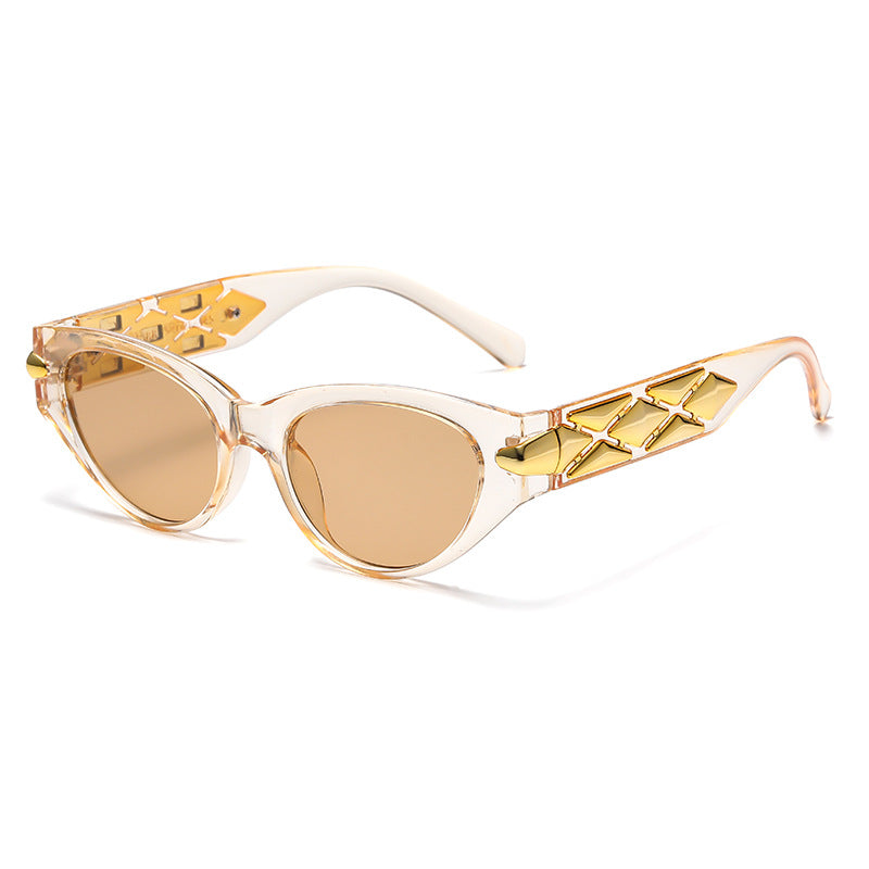 Damen Cat-Eye Sonnenbrille mit luxuriösen Akzenten und einzigartigem Design Brehn