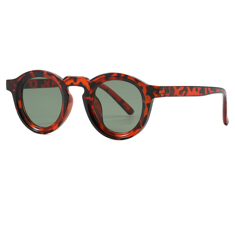Damen modische runde Sonnenbrille mit transparentem Rahmen und UV-Schutz Brehn