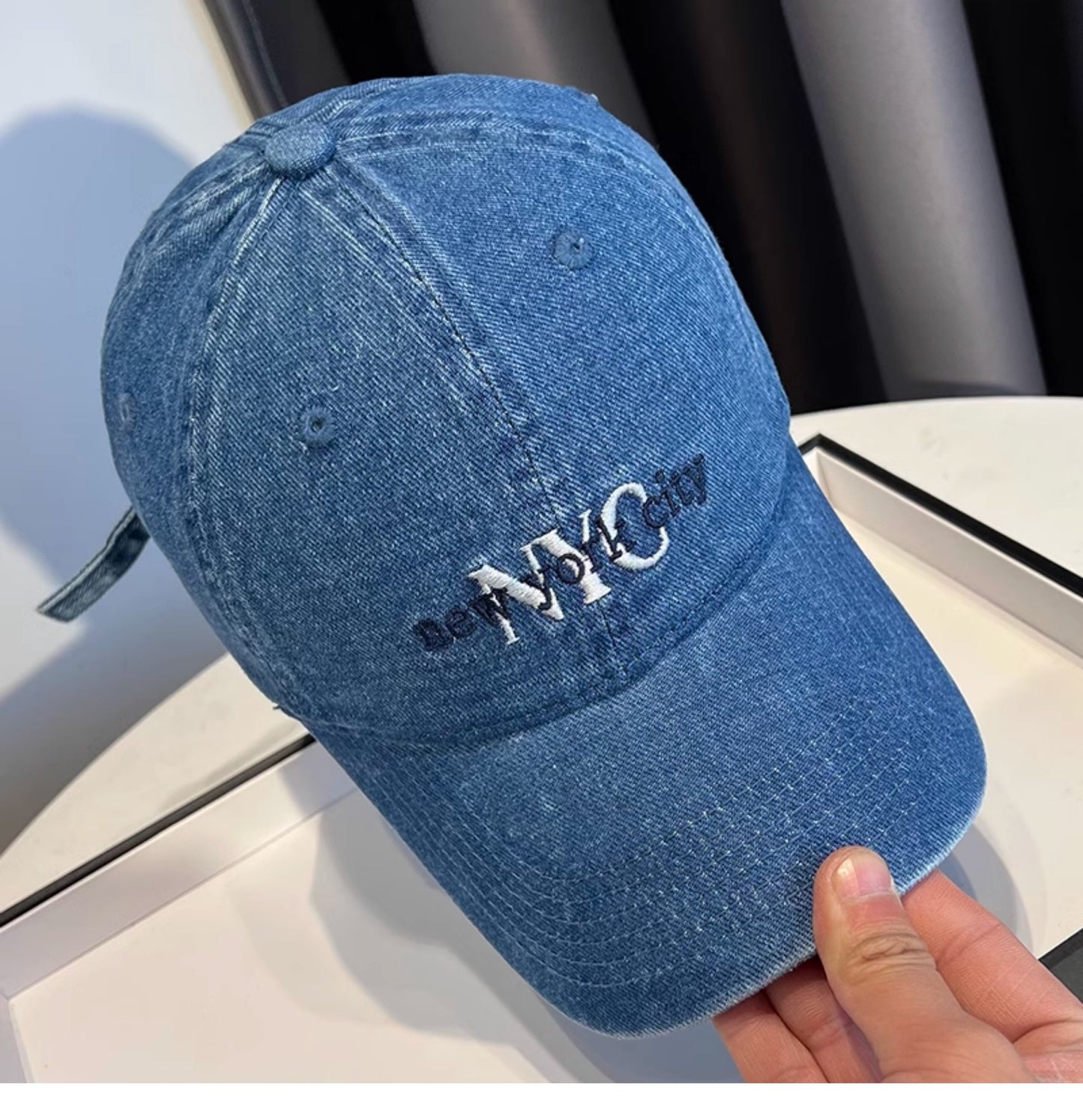 Damen Stilvolle Denim Baseballmütze Brehn
