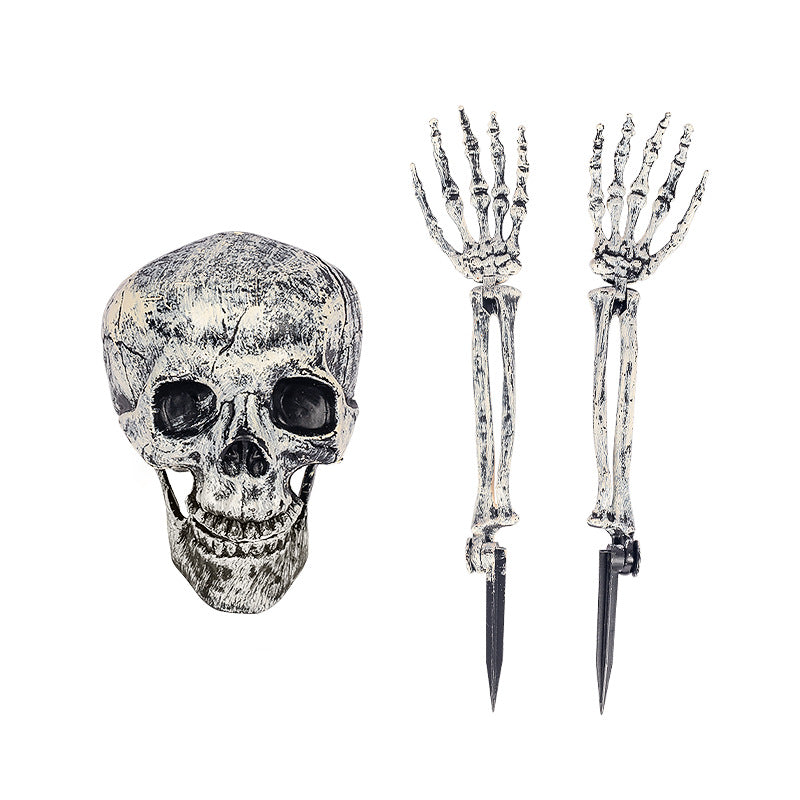 Dekorative Skelett-Hand und Schädel-Dekor Brehn