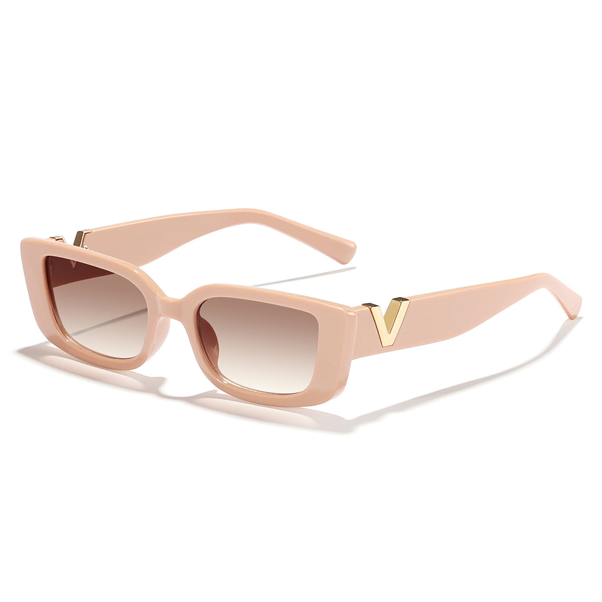 Damen modische quadratische Sonnenbrille mit goldenen Akzenten Brehn