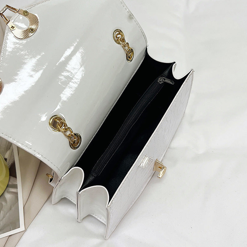 Elegante Krokodilstruktur Schulterhandtasche