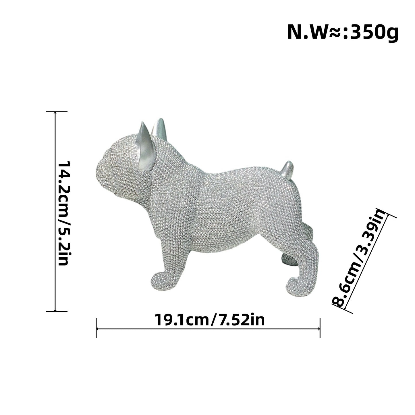 Dekorative Französische Bulldogge Skulptur Brehn