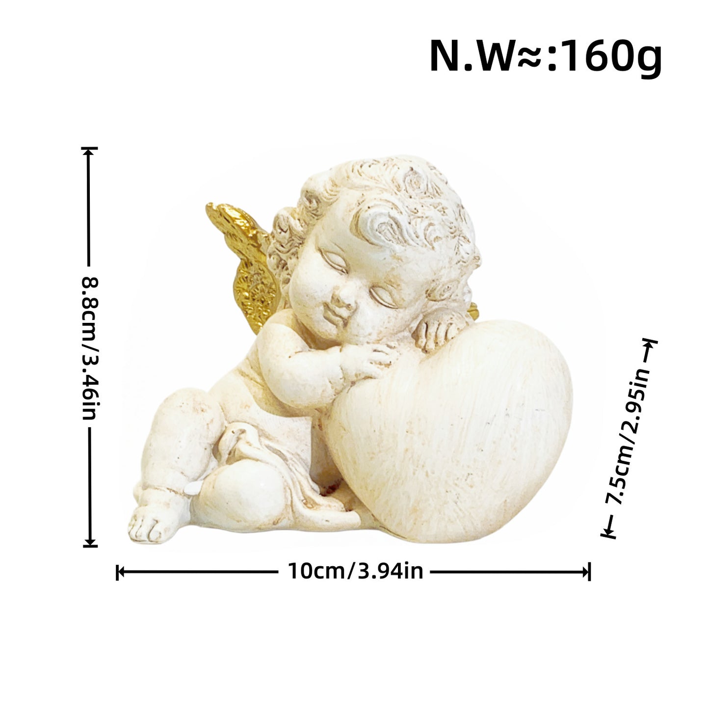 Charmante Engelfigur mit Herzmotiv Brehn