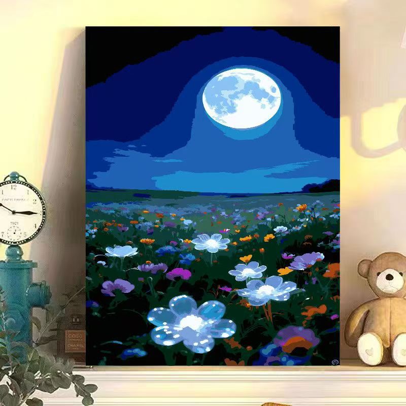 Nächtliche florale Landschaft Leinwandkunst Brehn