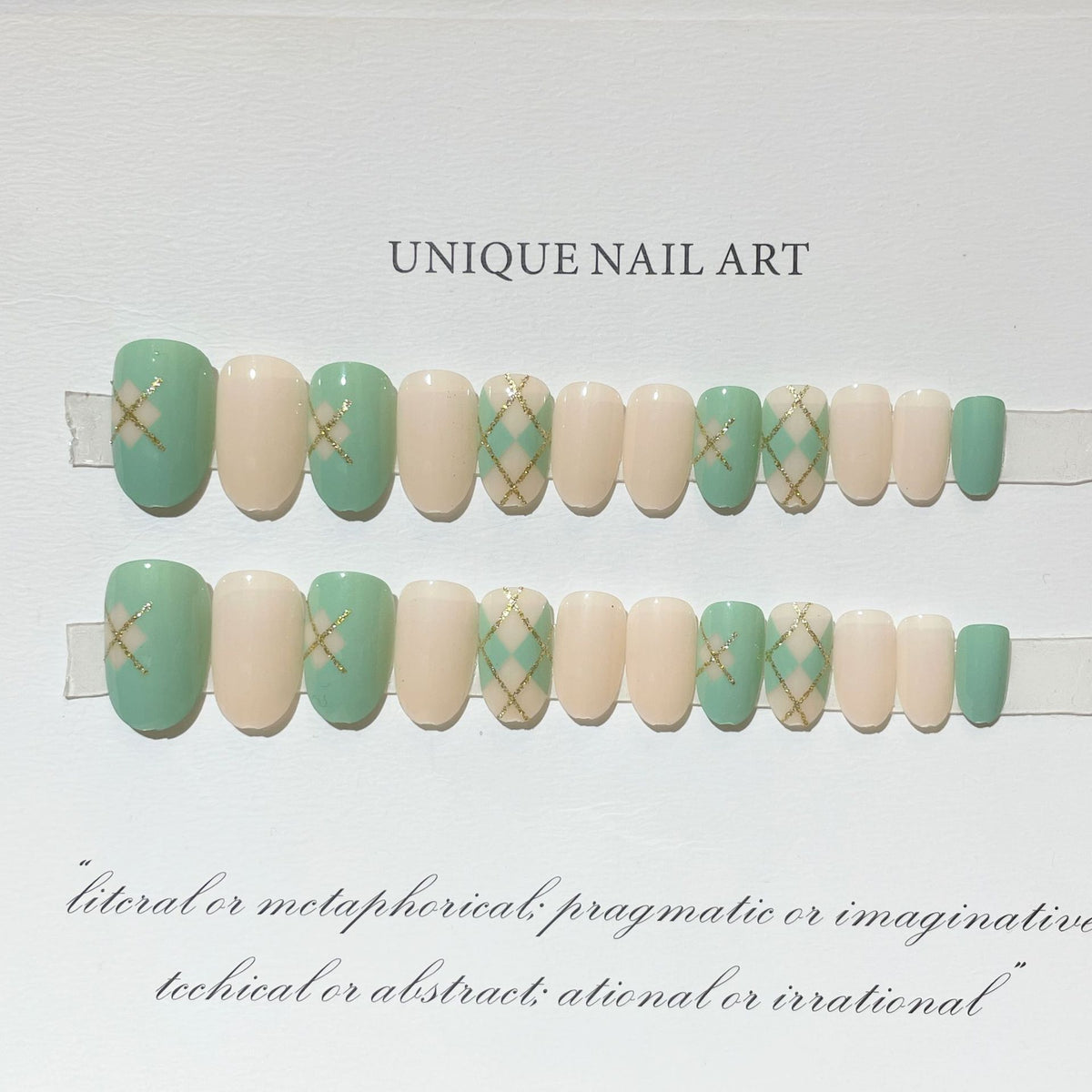 Trendiges geometrisches Muster Press-On-Nagelset