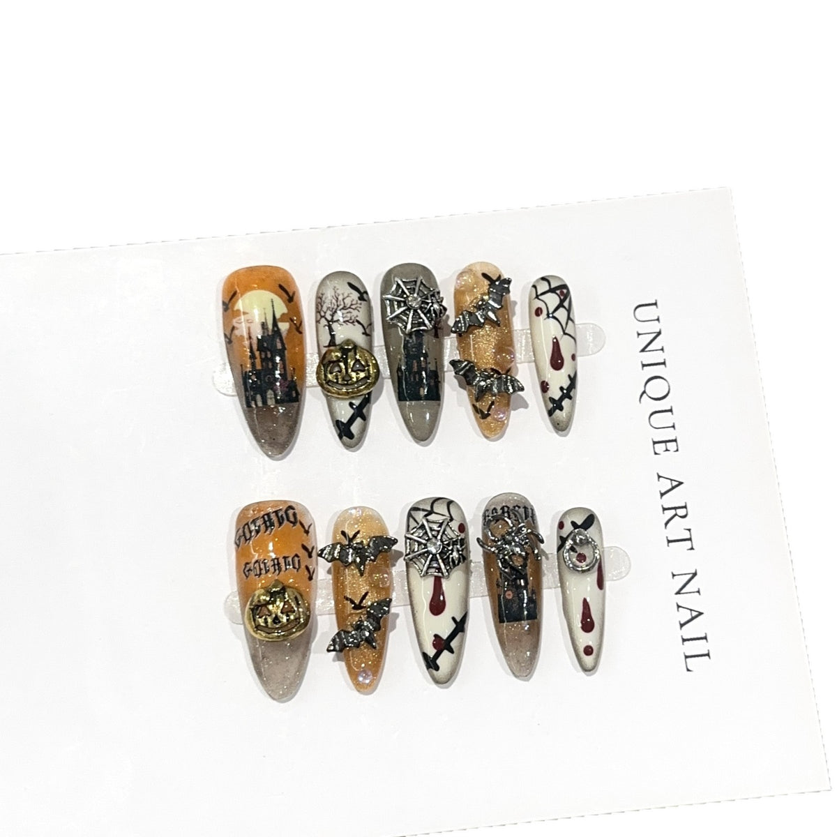 Gothic-inspiriertes thematisches Press-On-Nagelkunst-Set