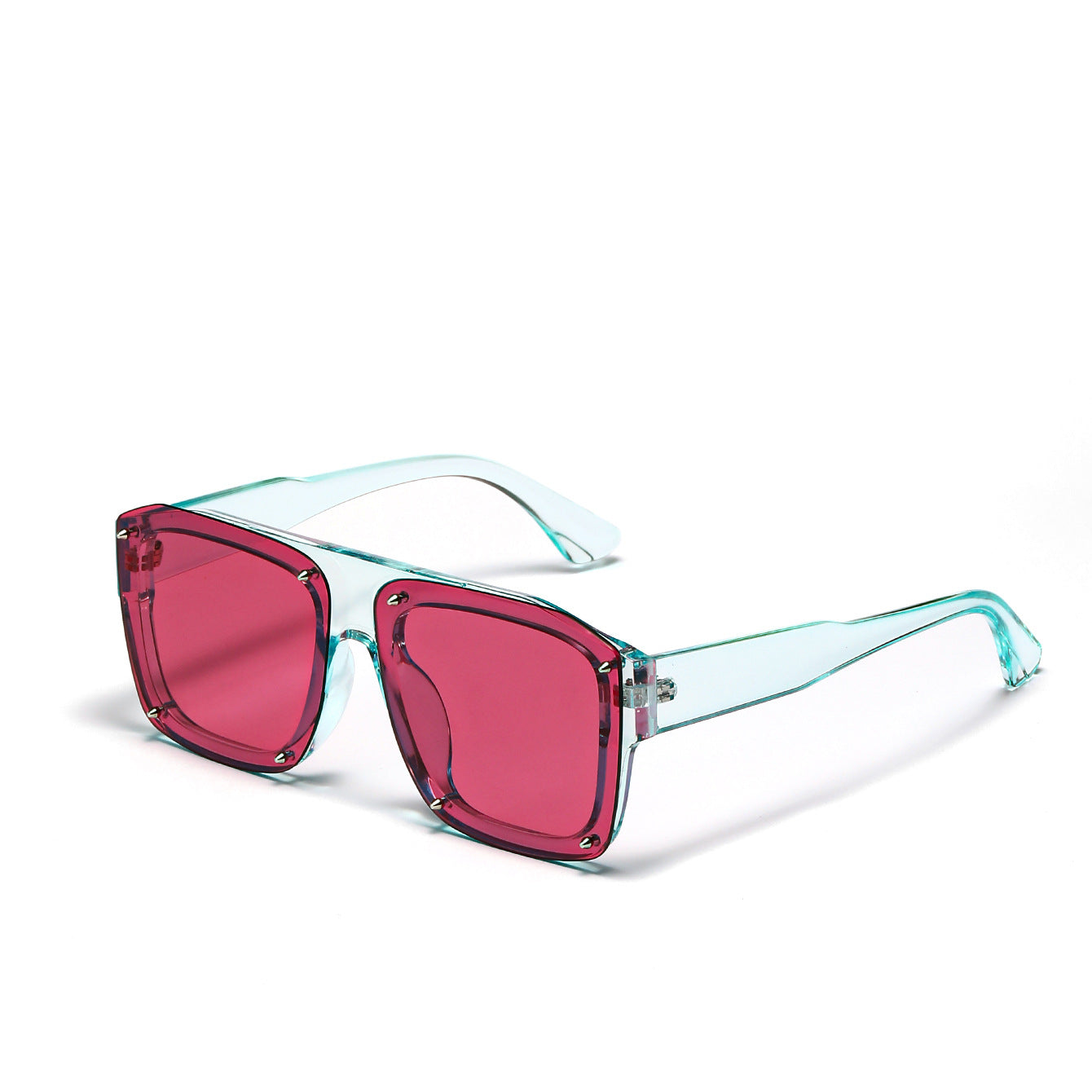 Damen Square-Sonnenbrille mit modischem transparentem Rahmen Brehn