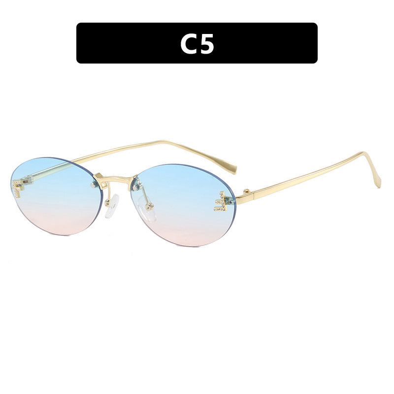 Damen modische Sonnenbrille mit eleganten, runden Gläsern und filigranem Metallrahmen Brehn