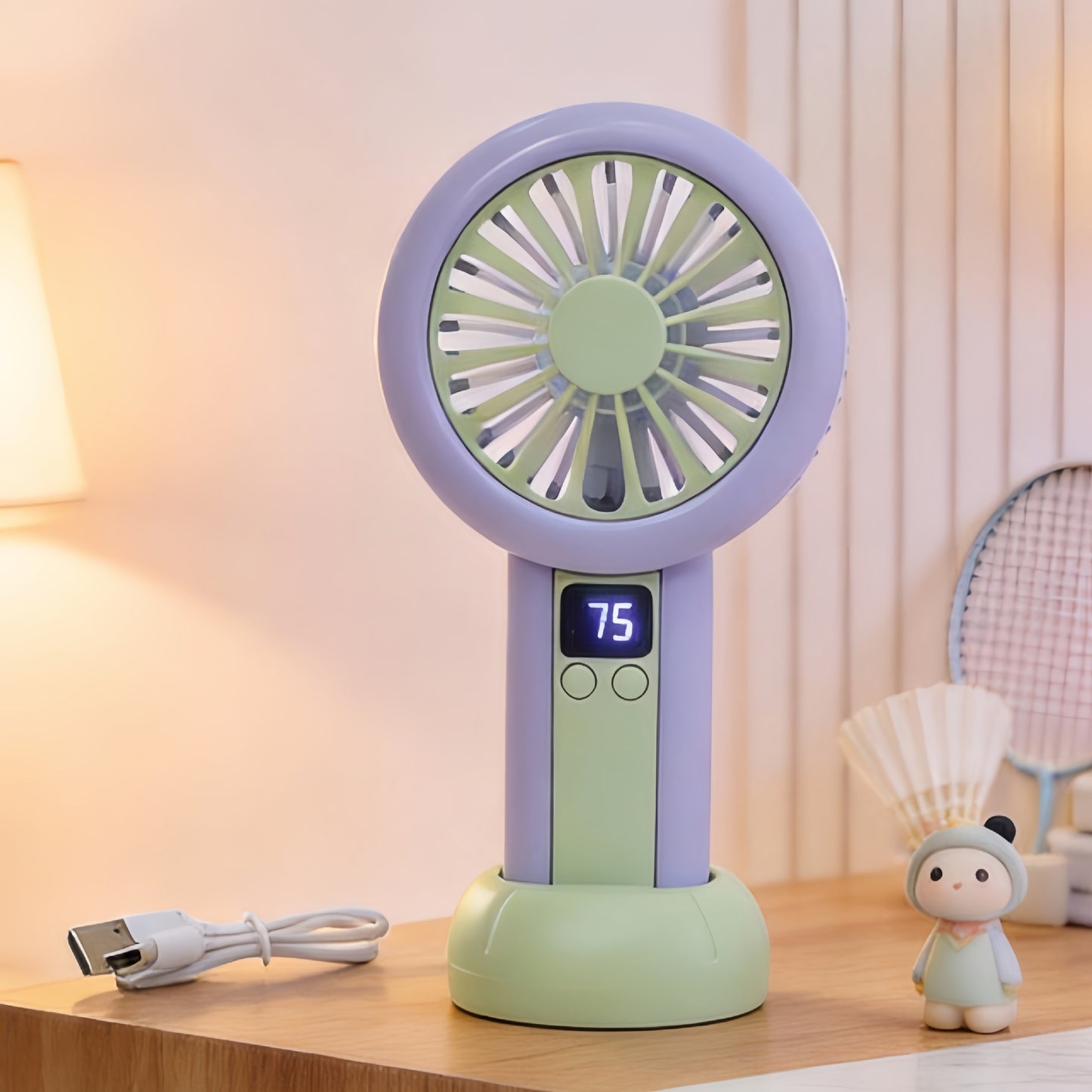 Damen tragbarer Mini-Ventilator mit LED-Display Brehn