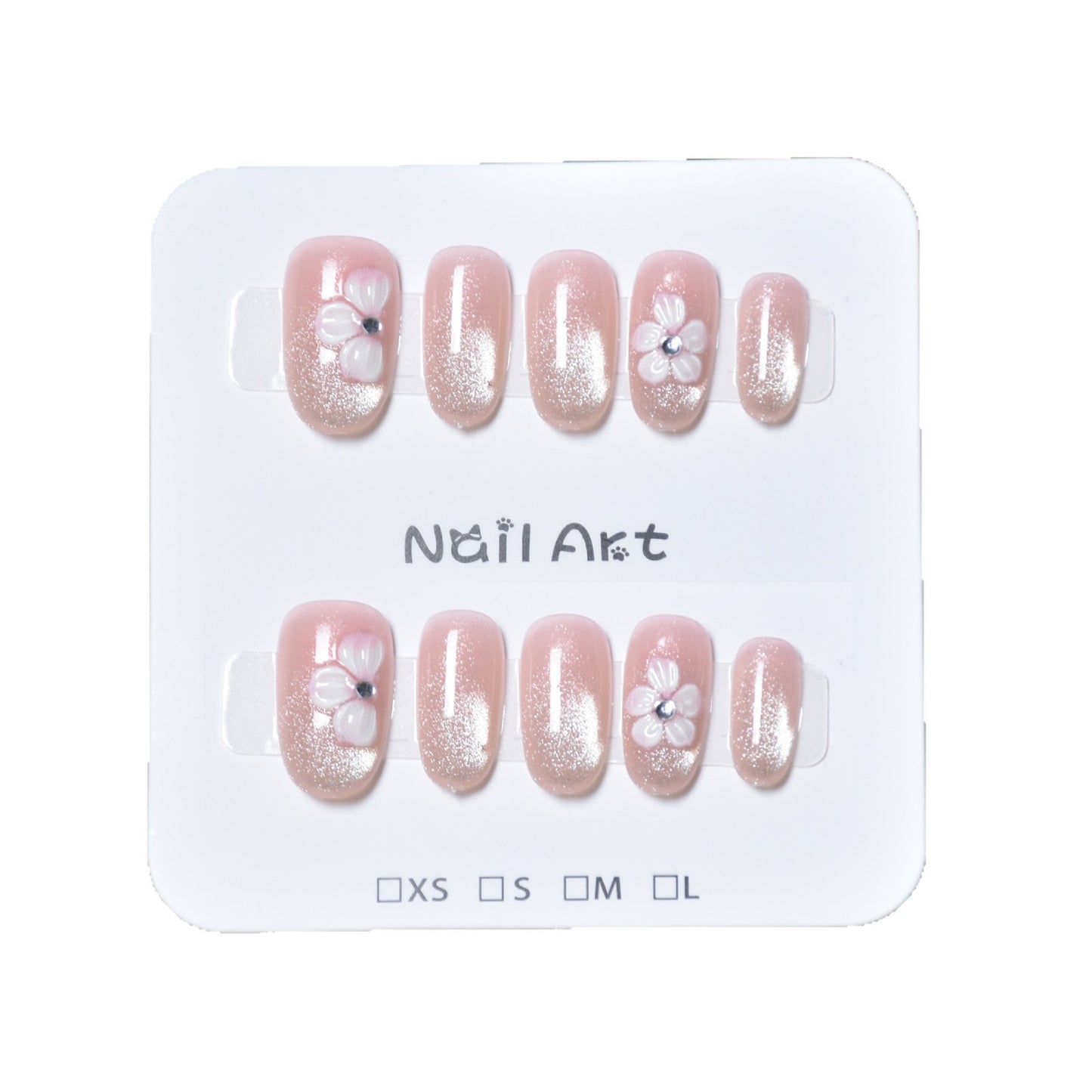 Dekorative Press-On Nagelverlängerungen mit floralem Design Brehn