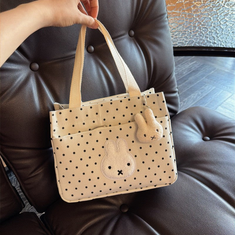 Canvas-Shopper mit Niedlichen Hasenapplikationen Brehn