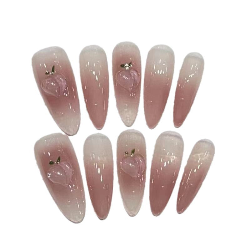 Elegantes Press-On Mandel-Nagel-Set mit Herzdetails Brehn