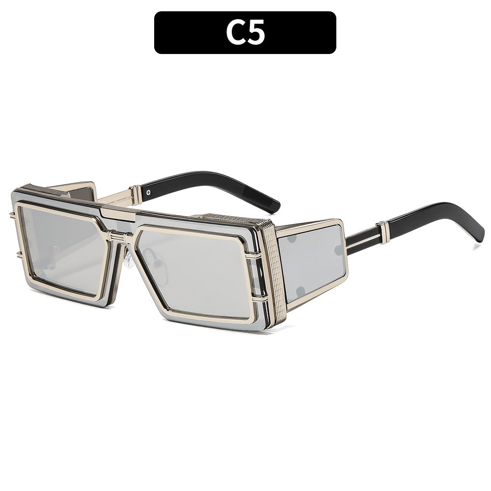 Damen Geometrische Oversized Sonnenbrille mit luxuriösem Rahmen Brehn