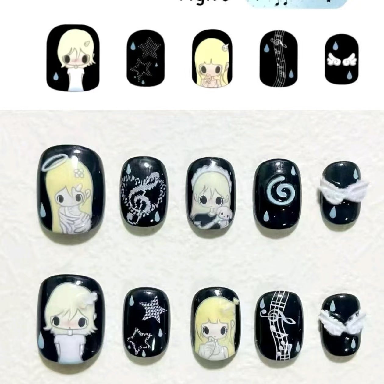 Verspielt Charakter-Themen Druck-Nagelkunst Set Brehn