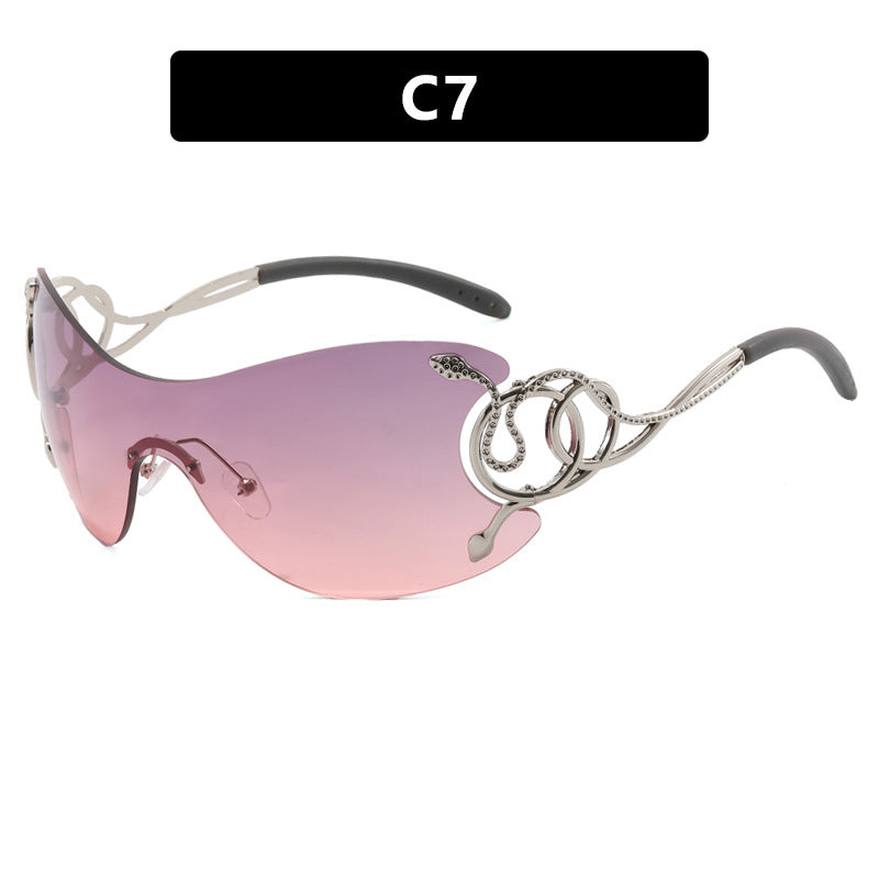 Damen futuristische Sonnenbrille mit verspieltem Design Brehn