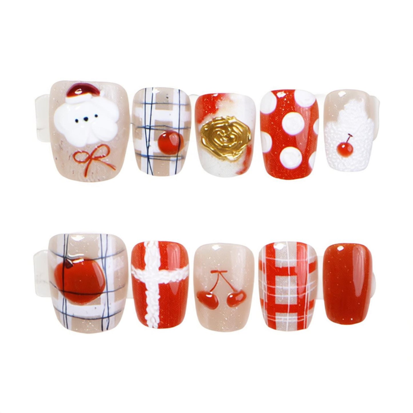 Festliches Press-On Nagelkunst Set Brehn