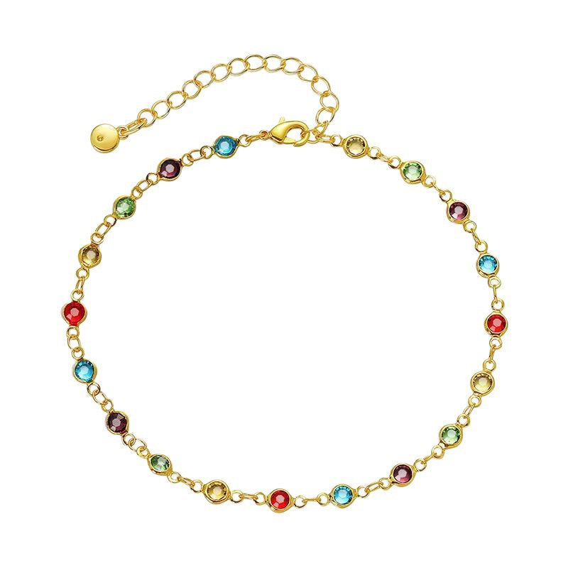 Bunte Edelstein Fußkette Brehn