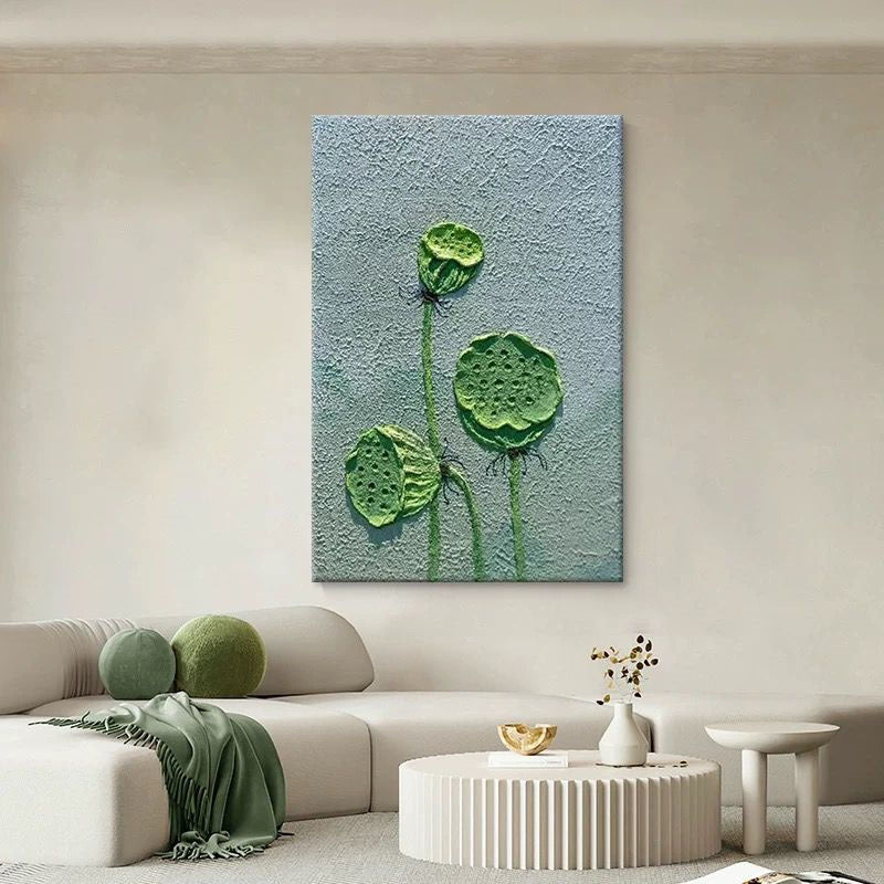 Texturiertes Lotusblumen-Canvas-Wandkunst