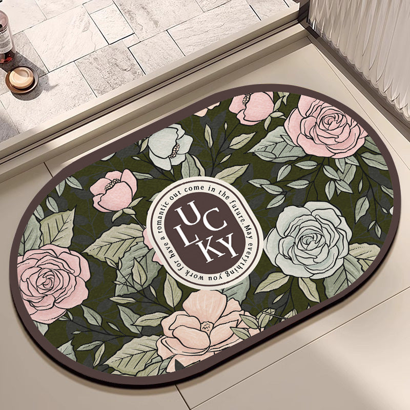 Oval Floral Badematte Brehn