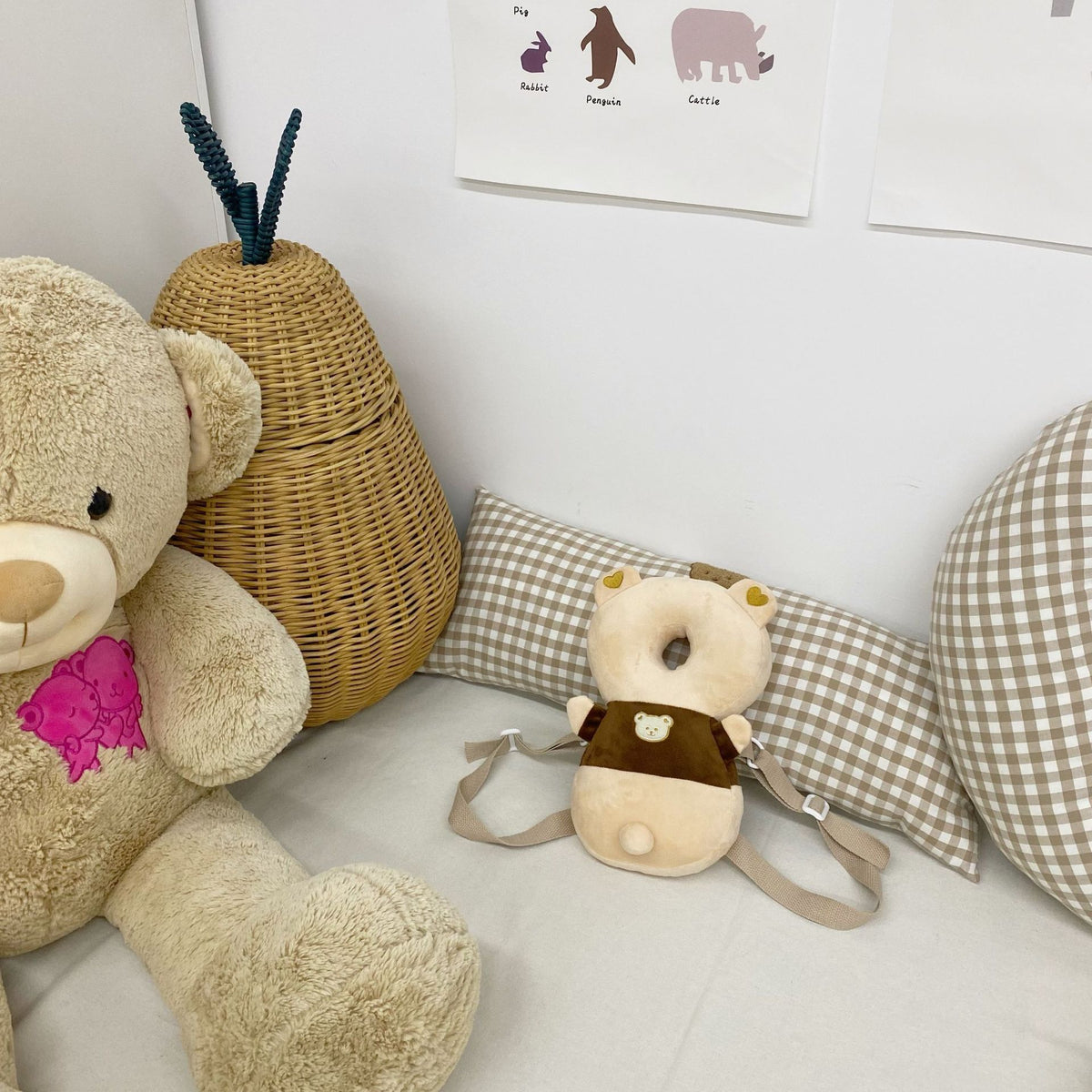 Plüschschildkröte Kinder-Rucksack mit weichem Nackenkissen und verstellbaren Trägern