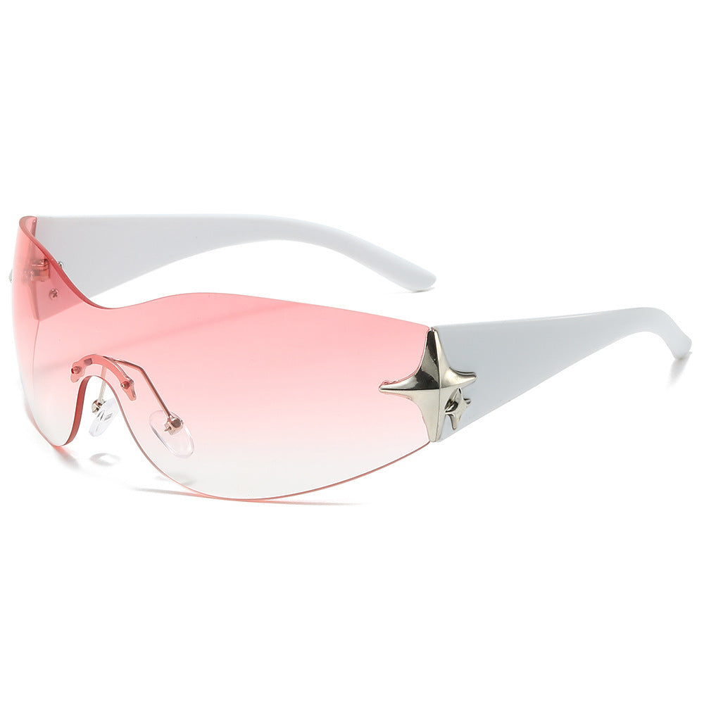 Futuristische Schildbrille mit metallischen Akzenten Brehn