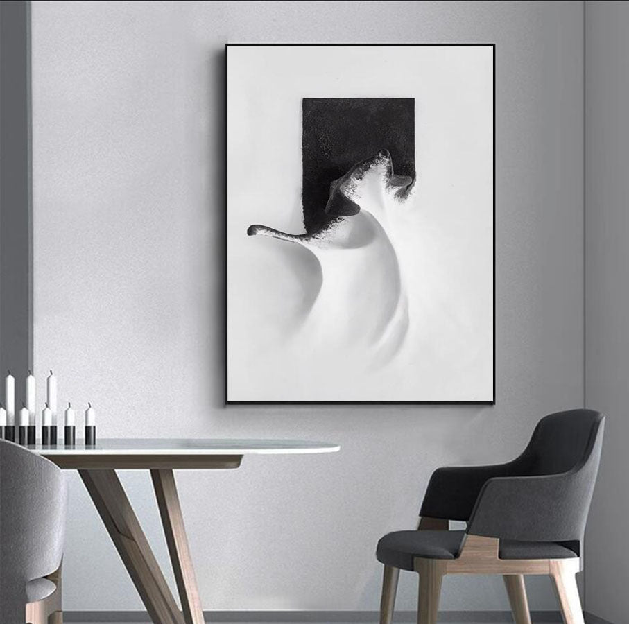 Modern Monochrome Abstracte Leinwandkunst