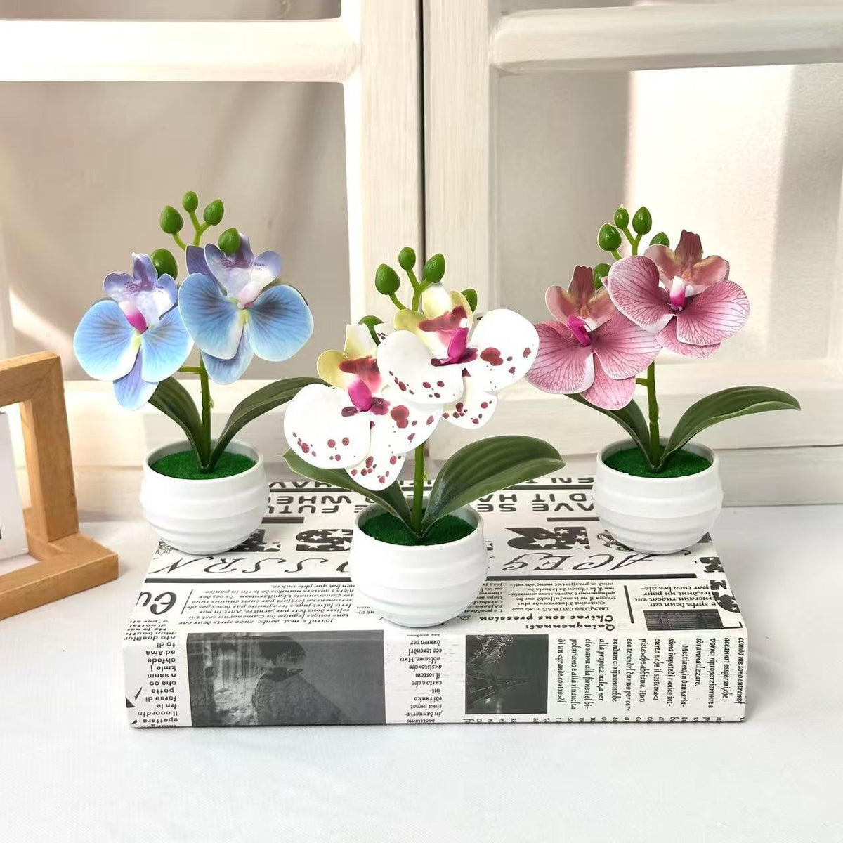 Realistische künstliche Orchideenpflanzenarrangement für die Home-Dekoration
