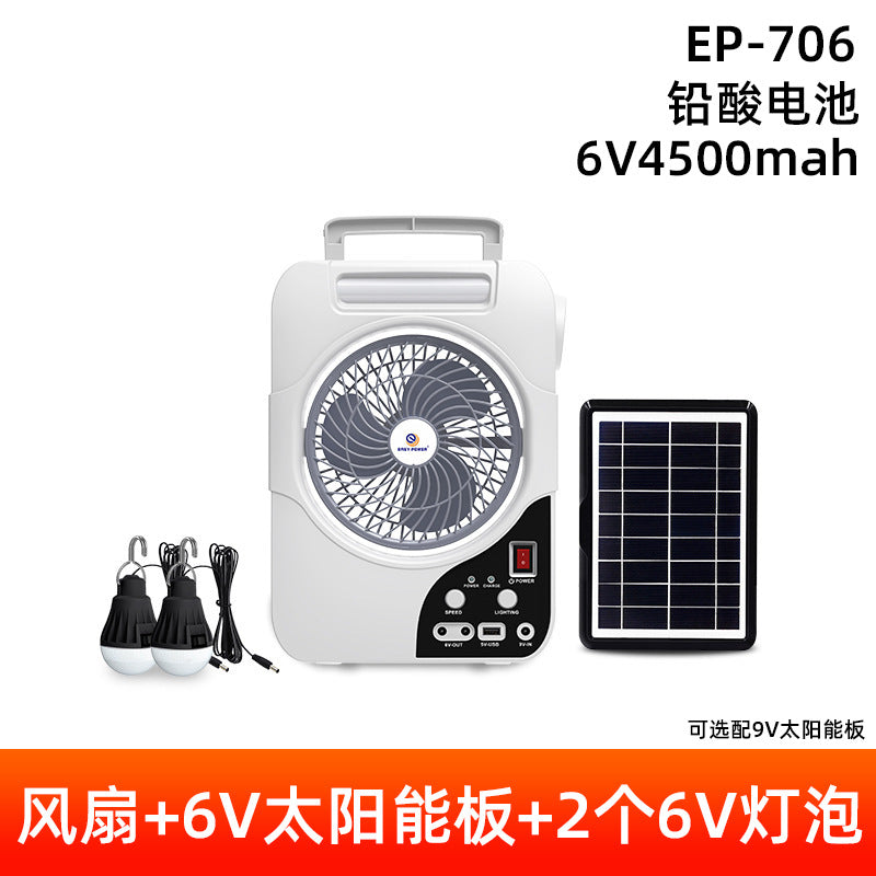 Unisex Tragbarer Ventilator mit Solarpanel Brehn