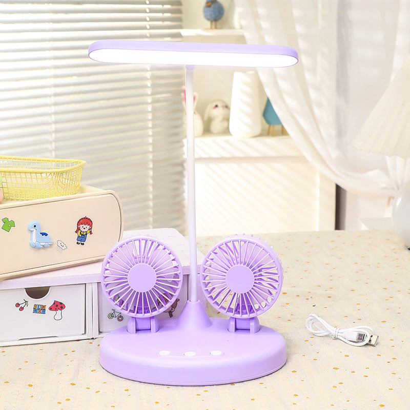 Multifunktionale Schreibtischlampe für Damen mit zwei integrierten Ventilatoren Brehn