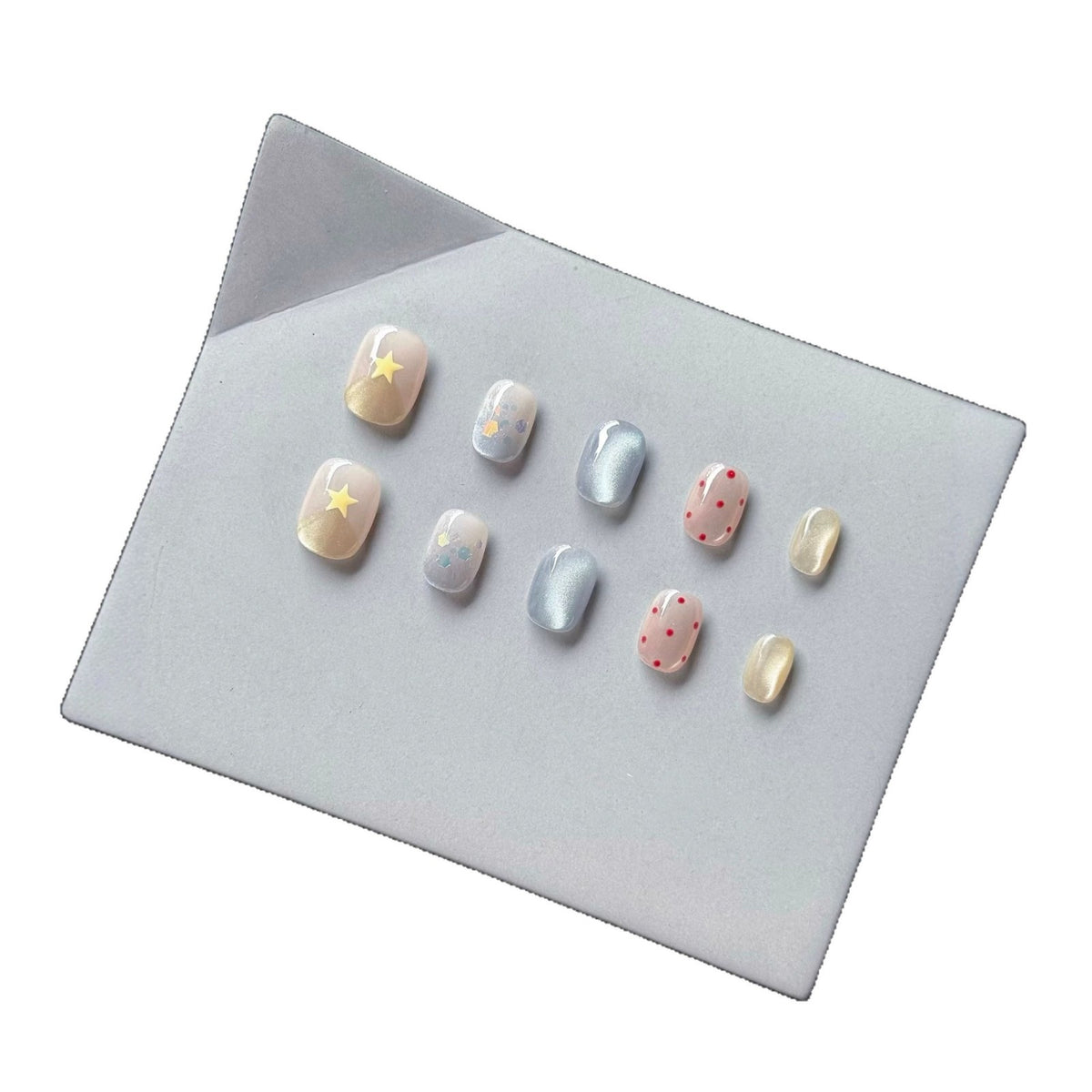 Künstlerisches Druck-Nagelkunstset mit Sternen und Punkten