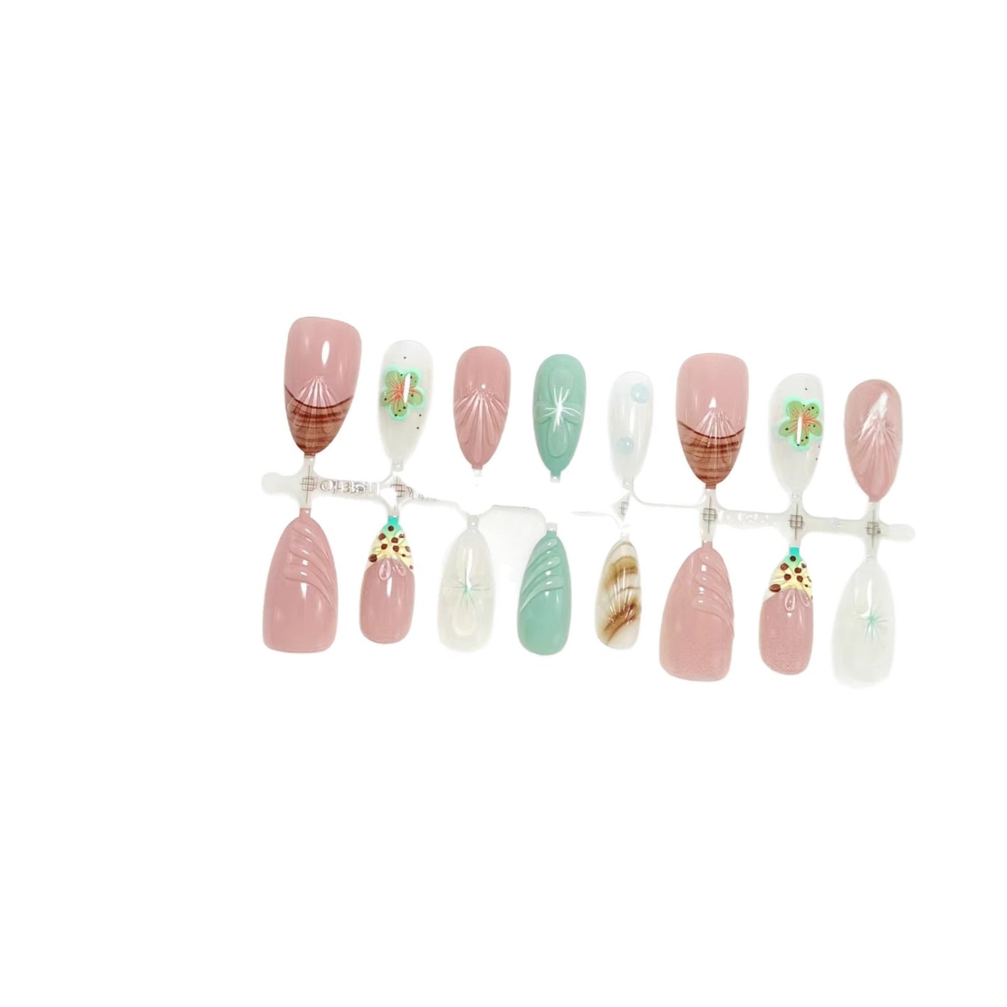 Kunstnägel mit Elegantem 3D Blüten- und Farbverlauf-Design Brehn