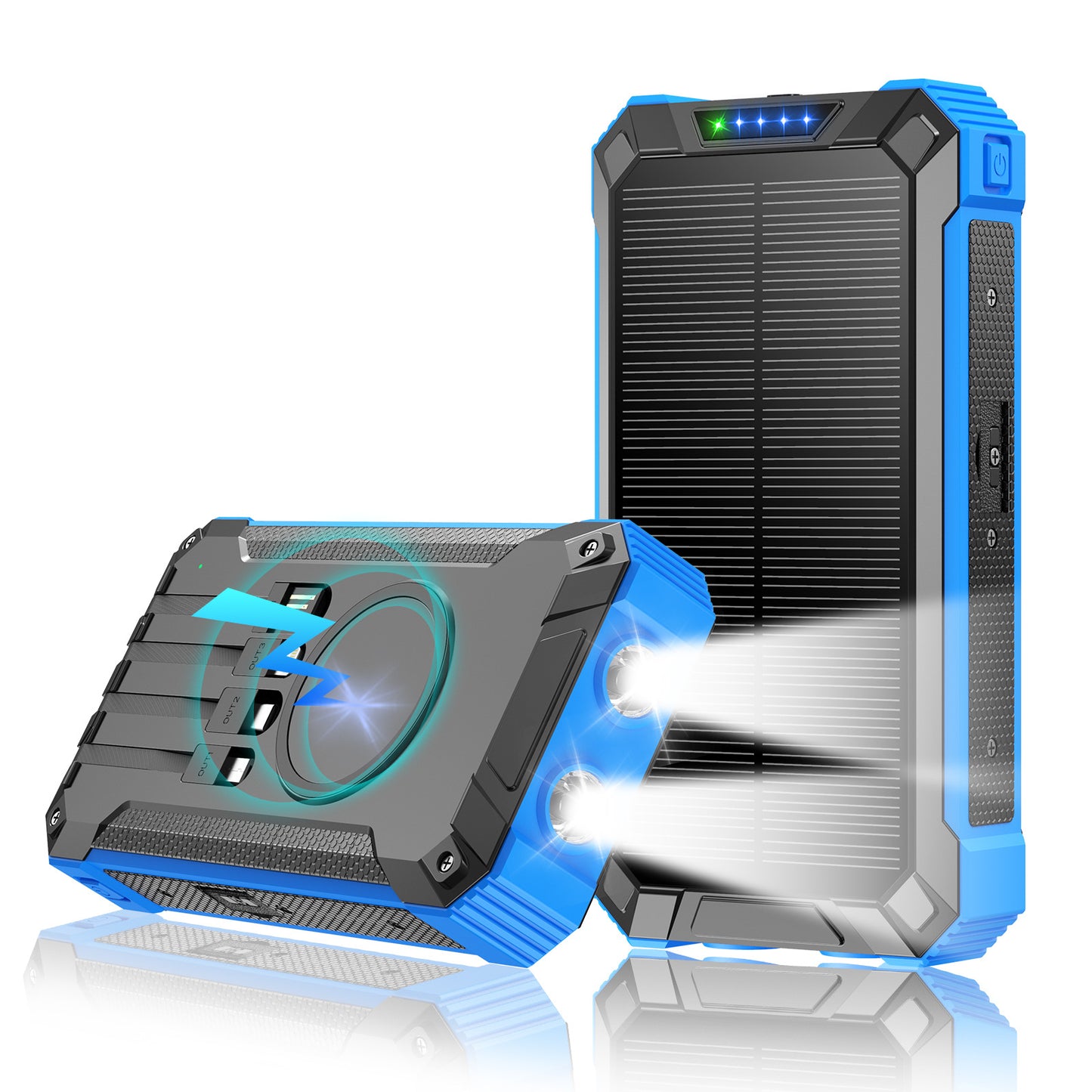 Hochleistungs-Solar-Powerbank mit Doppeltem LED-Licht und Schnellladefunktion Brehn