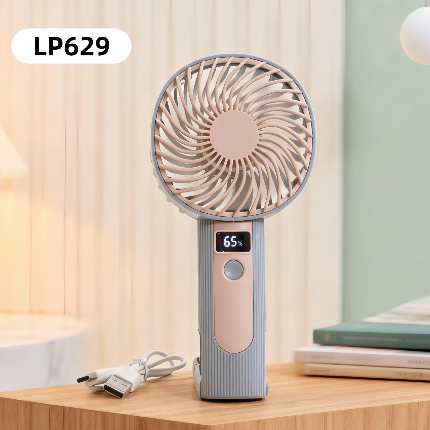 Damen Tragbarer Mini-Ultraquiet-Handventilator mit LCD-Anzeige Brehn