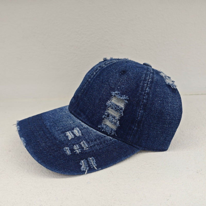 Damen Distressed Casual Denim Baseball Cap Brehn