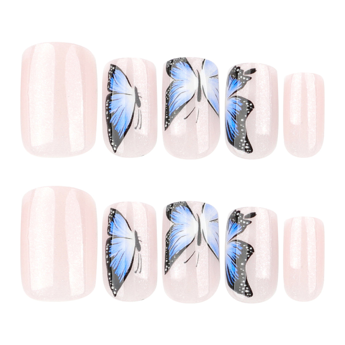 Künstliche Nagelkunst mit Schmetterlingsdesign Brehn
