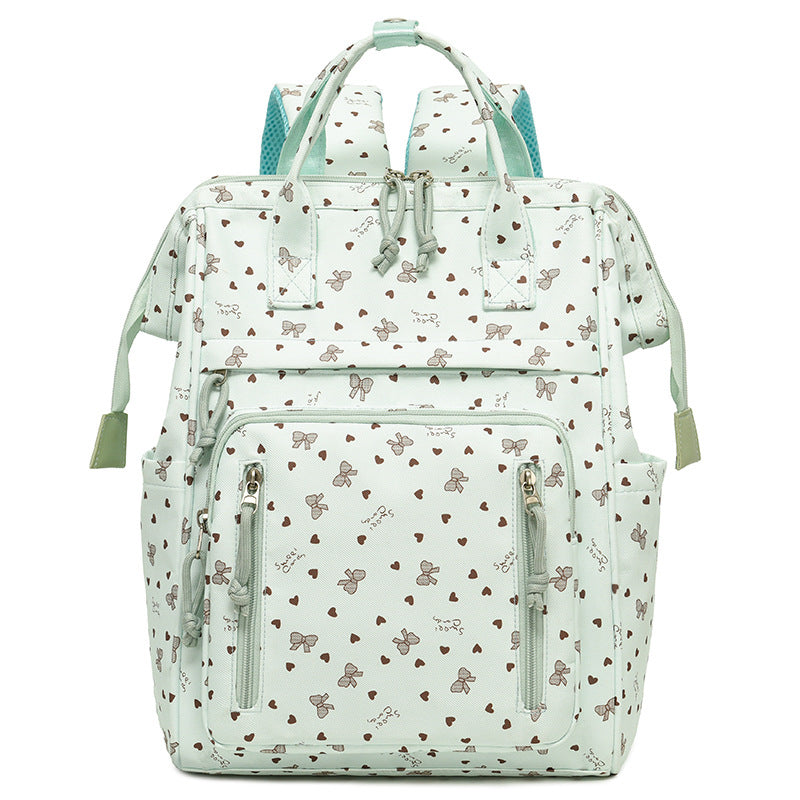 Stylischer Herz-Print Multi-Taschen Rucksack Brehn