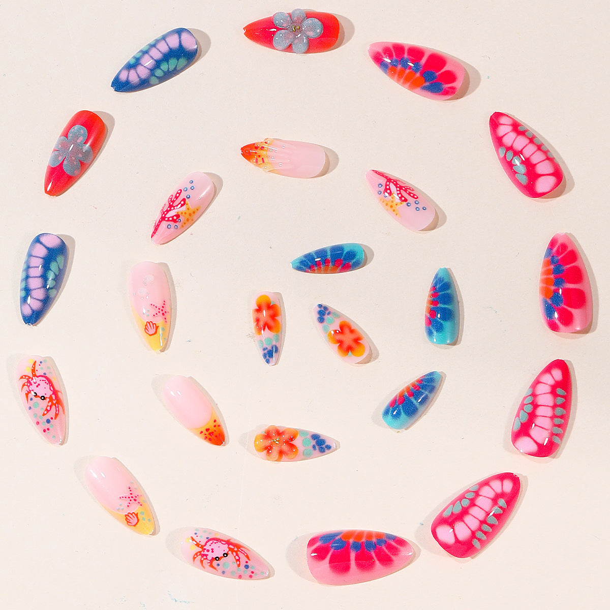 Bunte Künstlerische 3D Nagelkunst Verlängerungen Brehn