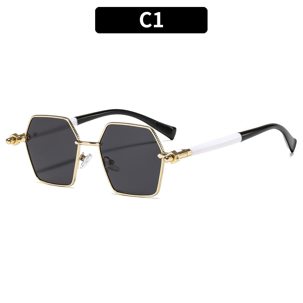 Luxus hexagonale Rahmen Sonnenbrille