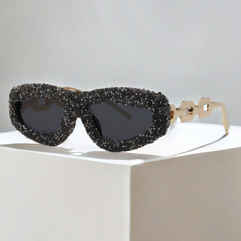 Damen Glamouröse Sonnenbrille mit verziertem Rahmen Brehn